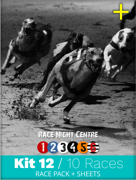 Kit 12 Extra - 10 Sprint Distance Races + Printables - Greyhound Race Night Fund Raising