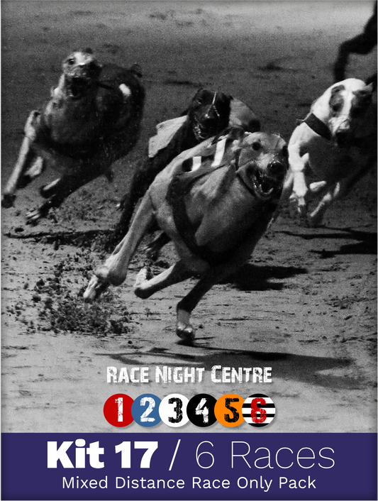 Kit 17 - 7 Mixed Distance Races with Commentary - Greyhound Race Night Fund Raising