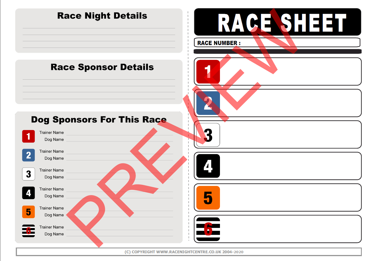 Kit 2 Extra - 20 Mixed Distance Races + Printables - Greyhound Race Night Fund Raising