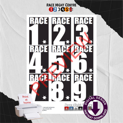 Race Night Fund Raising Support Sheets Print at Home Lucky Dog