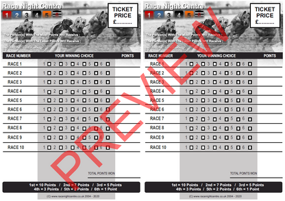 Kit 12 Extra - 10 Sprint Distance Races + Printables - Greyhound Race Night Fund Raising